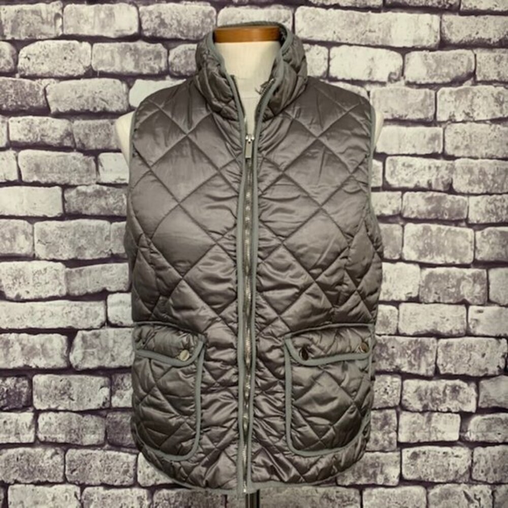 Workshop Gray Quilted Vest Size Large